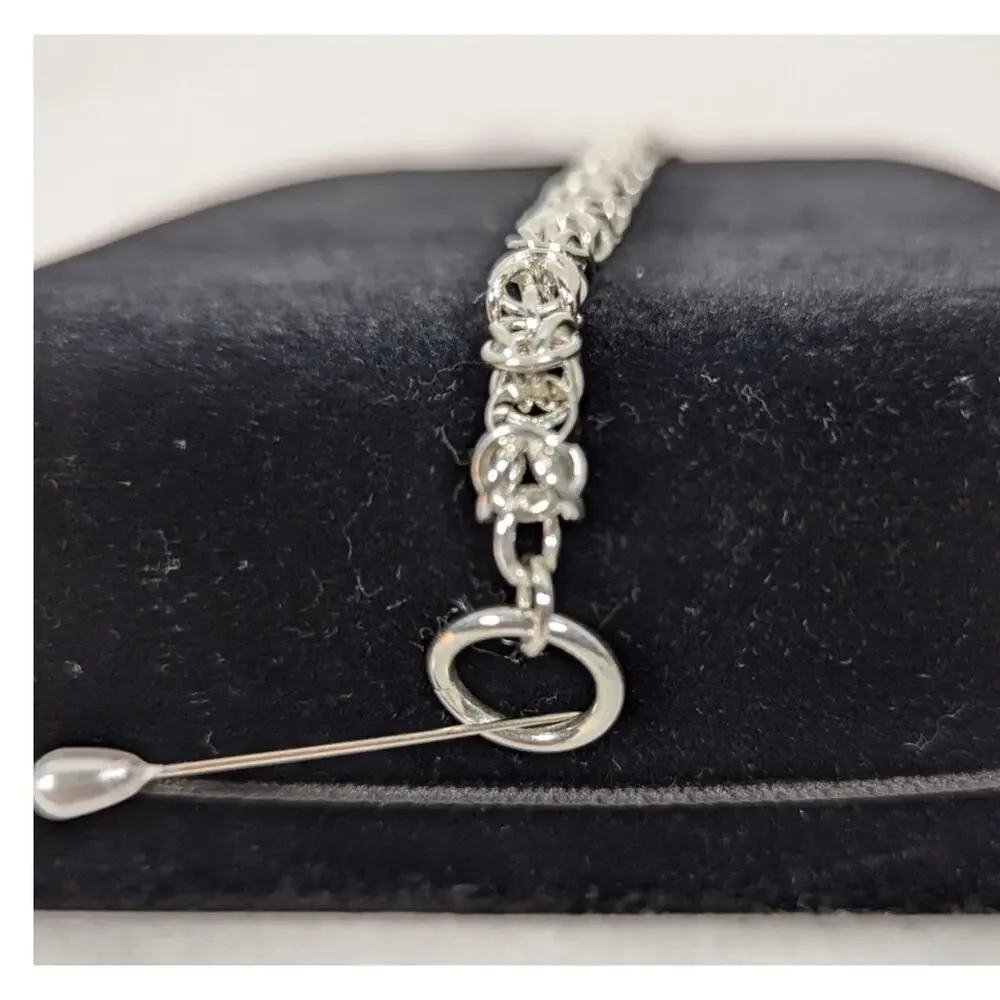 Byzantine Sterling silver chain bracelet handmade 7.5 heavy toggleclasp 17 grams